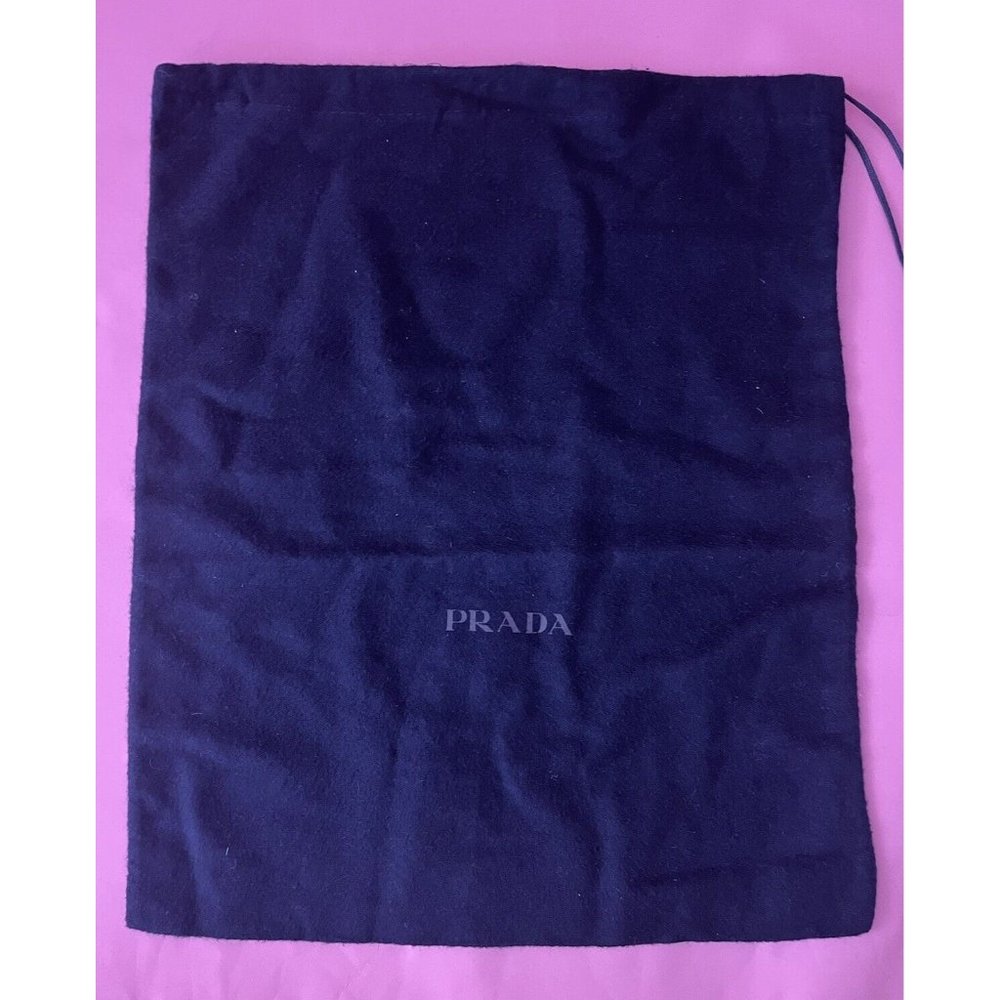 Prada Dust Bag Storage Cover Pouch Drawstring Blue Cotton 13.5" x 14"